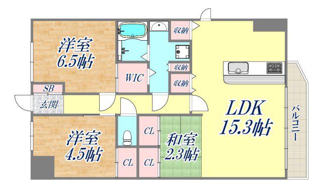 LA DOUCEUR西宮北口(3LDK/6階)の間取り写真