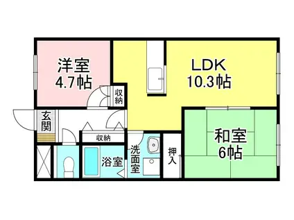 リベルテパレス(2LDK/1階)の間取り写真