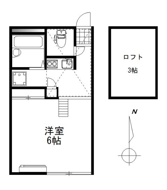 チロルハイツ(1K/2階)の間取り写真