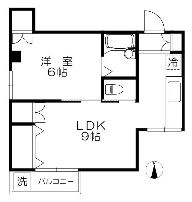コーポ塩田(1LDK/2階)の間取り写真
