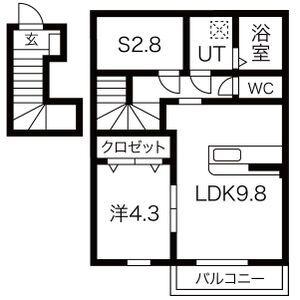 グリーンヒルズ大堤B棟(1SLDK/2階)の間取り写真