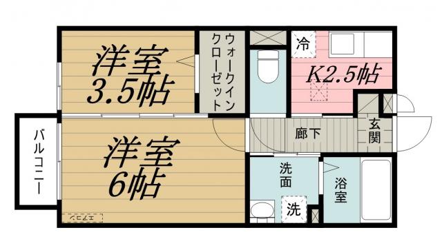 プレジールIII(2K/2階)の間取り写真
