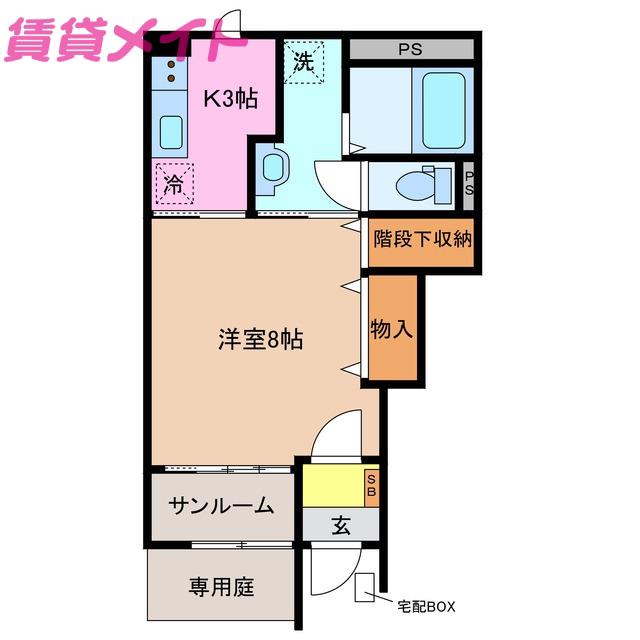 筒尾4丁目アパート(1K/1階)の間取り写真