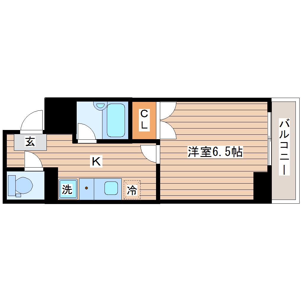 グレイスハイツ長町(1K/7階)の間取り写真