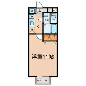 ノースEN LIGHTS 藤ヶ丘(1K/2階)の間取り写真