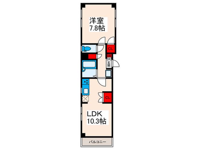サンモール百瀬(1LDK/3階)の間取り写真