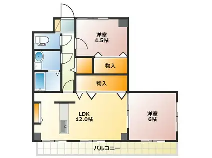 セーフズマンション(2LDK/2階)の間取り写真