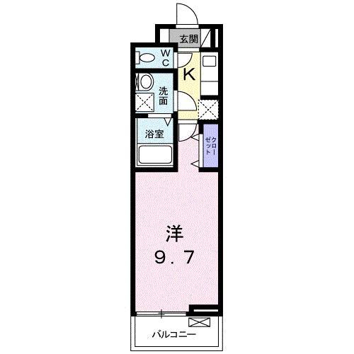 グラン ドミール(1K/2階)の間取り写真
