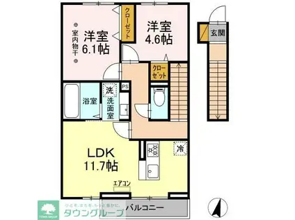 ソレイユ(2LDK/2階)の間取り写真