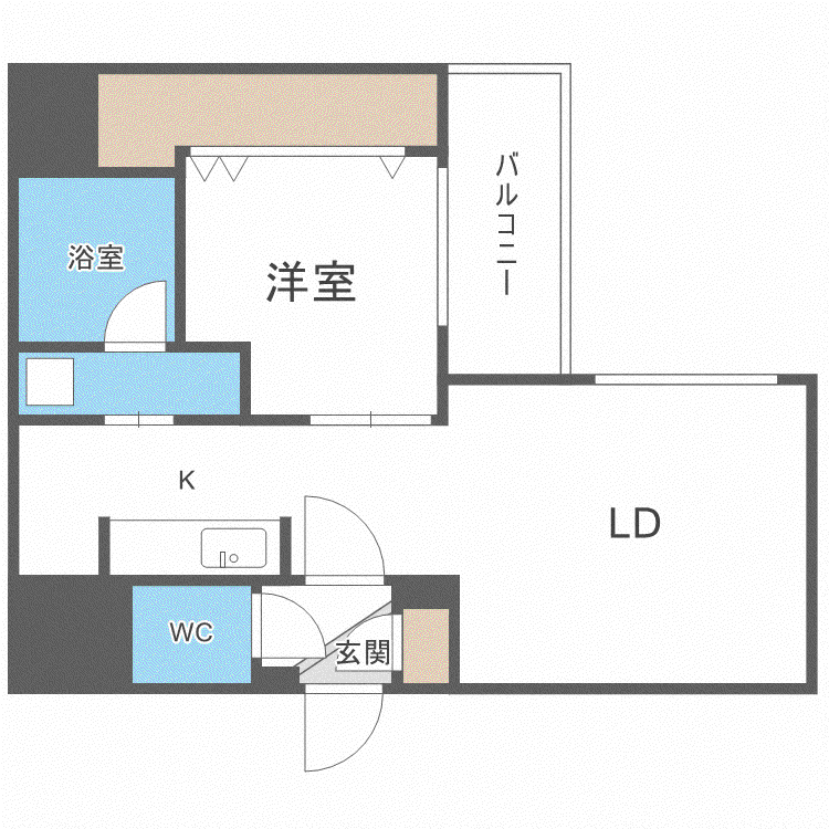 NCウイング白石(1LDK/4階)の間取り写真