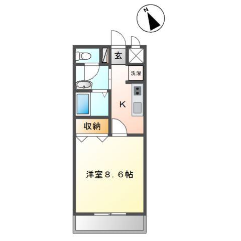 ボナール(1K/1階)の間取り写真