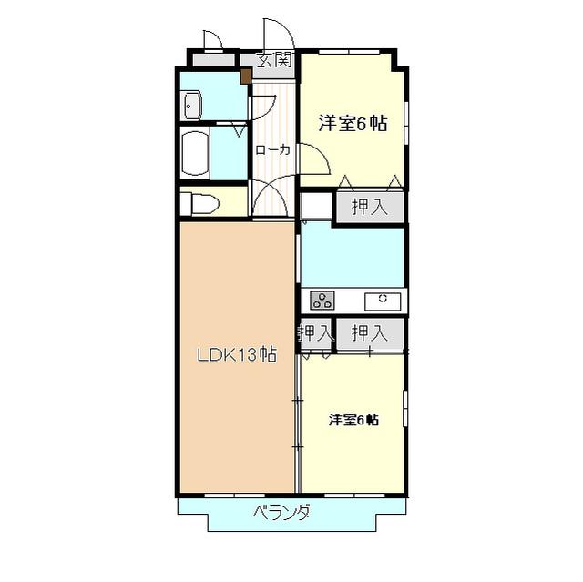 エスペーラドーモI(2LDK/1階)の間取り写真