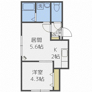 LIGHT POINT 月寒(1DK/3階)の間取り写真