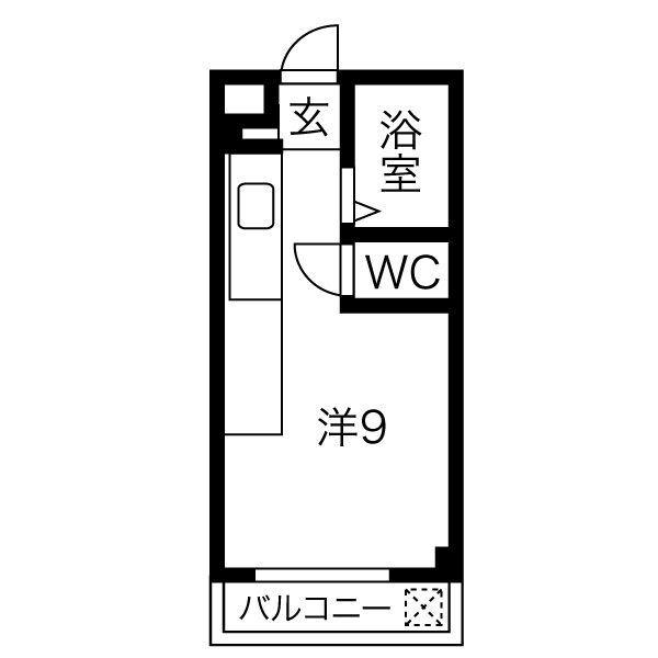 八事イースト(ワンルーム/1階)の間取り写真