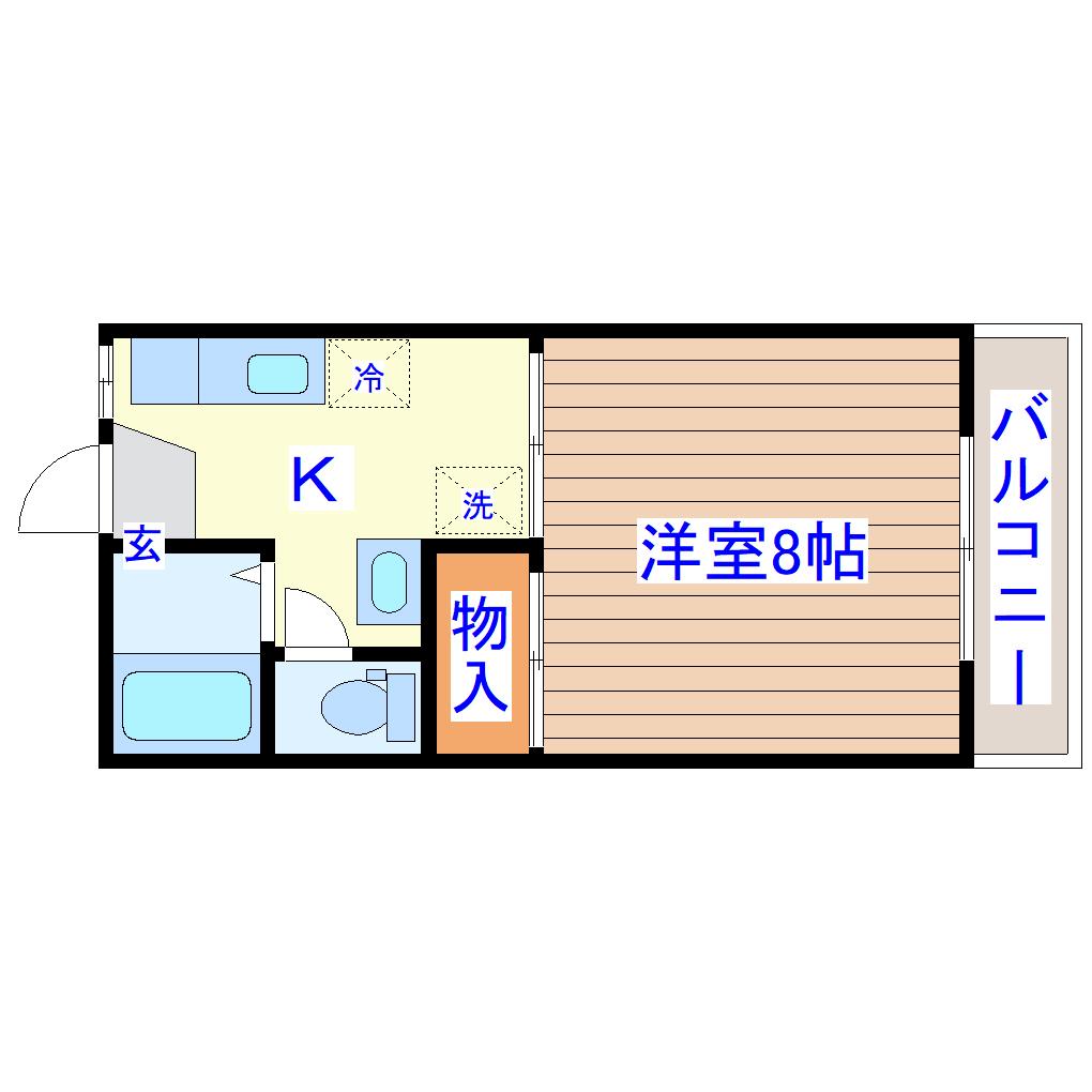 陽光ハイツ(1K/1階)の間取り写真