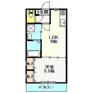 アリストコート明石・大久保(1LDK/2階)の間取り写真