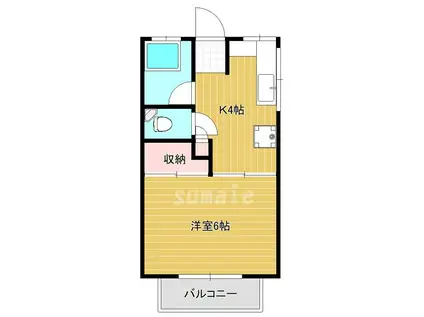 コーポ長嶺(1K/2階)の間取り写真