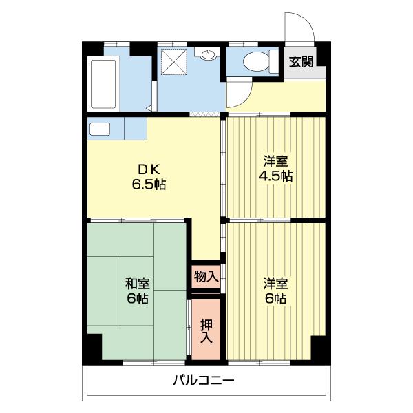 清菱ハイツ(3DK/2階)の間取り写真