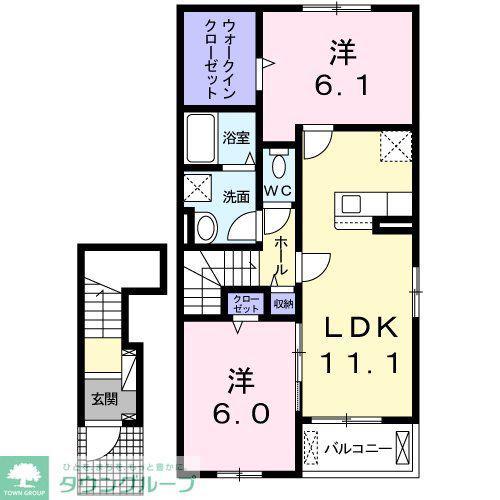 マーサ オーラス(2LDK/2階)の間取り写真
