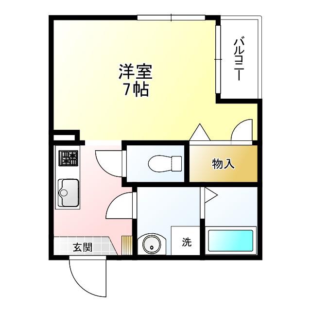 サンパティーク(1K/2階)の間取り写真