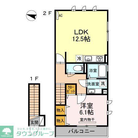 GRACIAS(1LDK/2階)の間取り写真