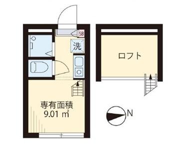 フィリップ東中野(ワンルーム/2階)の間取り写真