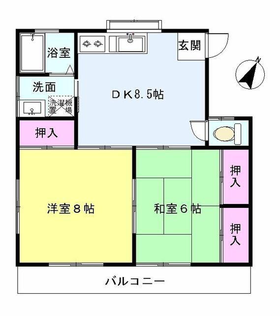 杉崎ハイツI(2DK/2階)の間取り写真