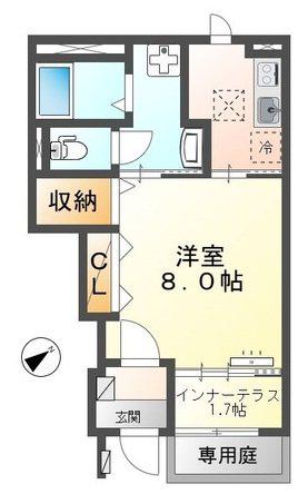 フリージア R(1K/1階)の間取り写真