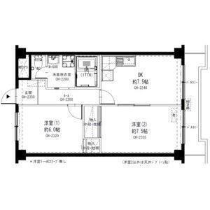 BELONG東花園(2DK/3階)の間取り写真