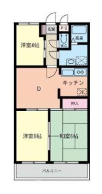 プレジオ小山II(3DK/3階)の間取り写真