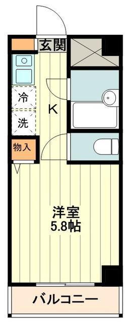 EIGHTYEIGHTタチカワ(ワンルーム/5階)の間取り写真