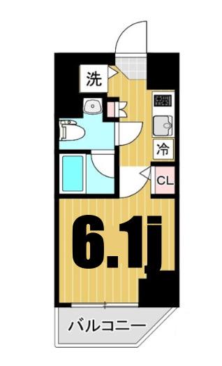 SHOKEN RESIDENCE新丸子II(1K/3階)の間取り写真