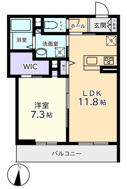 グランシニフィエ(1LDK/1階)の間取り写真
