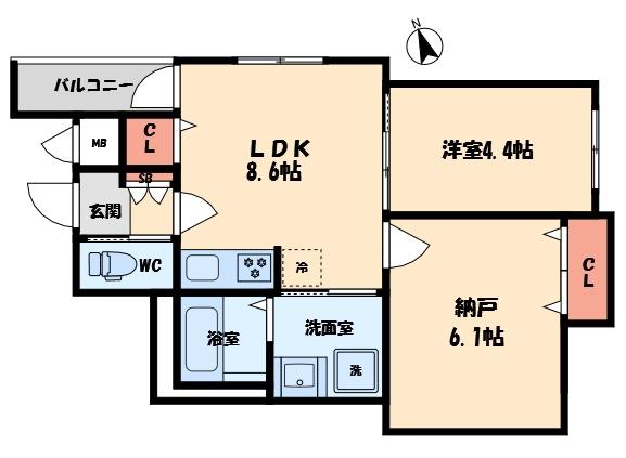 F ASECIA PLEDGE(2LDK/1階)の間取り写真