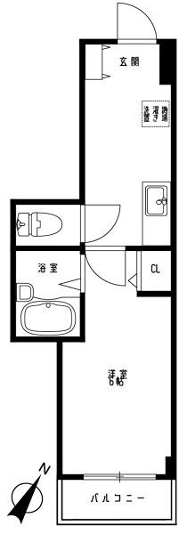 イーズ千里山(1K/4階)の間取り写真
