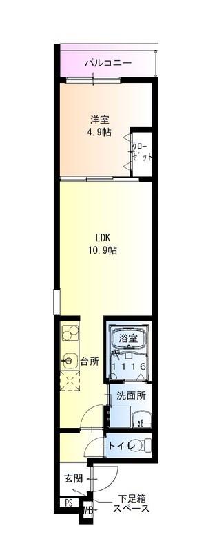 フジパレス阪急園田イースト1番館(1LDK/1階)の間取り写真