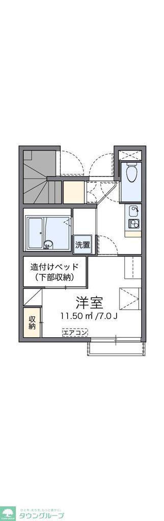 レオパレスパワーハウス(1K/1階)の間取り写真