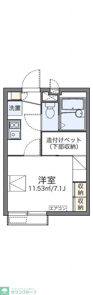 レオパレスフラワーガーデン町屋(1K/1階)の間取り写真