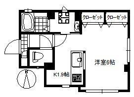 クレア平林(ワンルーム/2階)の間取り写真