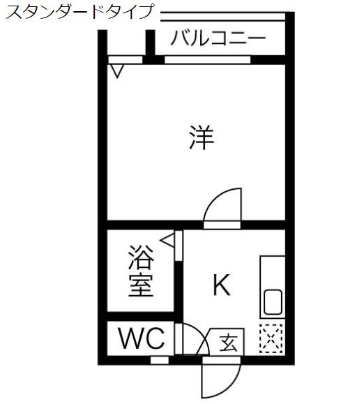 KSPACE東別院(1K/2階)の間取り写真