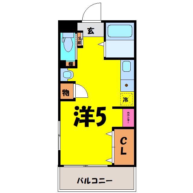 シャトレ宮町(ワンルーム/4階)の間取り写真