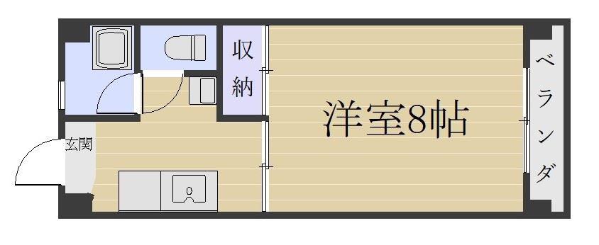 淵之上ビル(1K/3階)の間取り写真