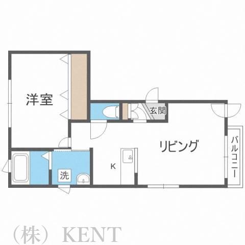 アシル西町C棟(1LDK/4階)の間取り写真
