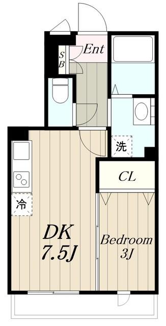 ラ・メージュ町田(1DK/1階)の間取り写真