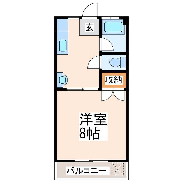 コーポ国府(1DK/3階)の間取り写真