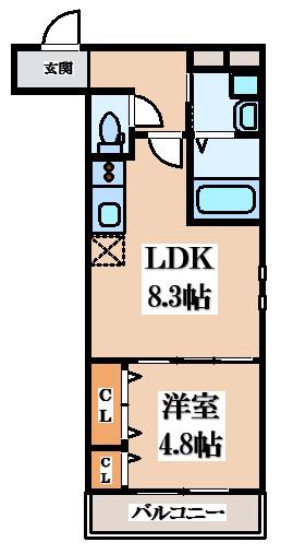 フジパレス高井田VI番館(1LDK/1階)の間取り写真