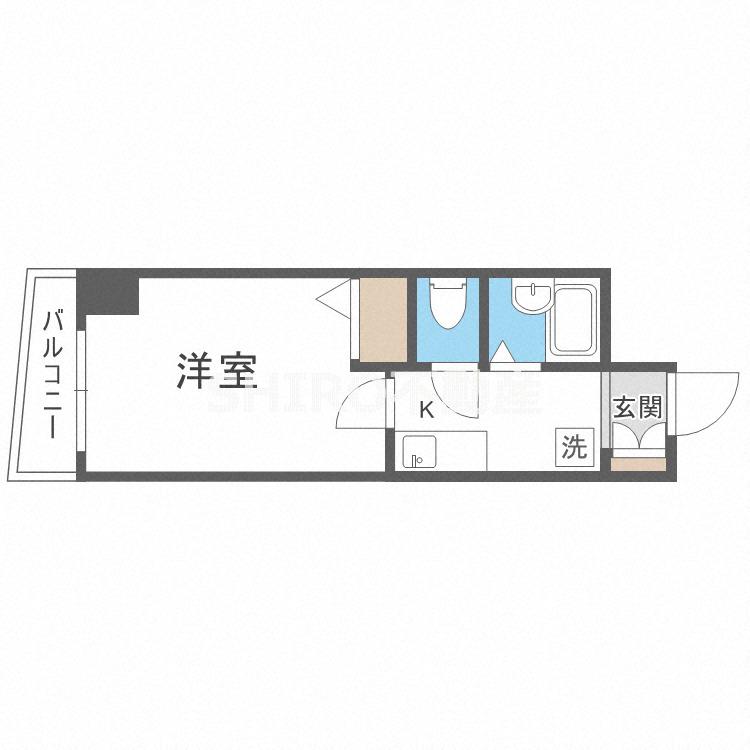 中之島アンフィニ(1K/6階)の間取り写真