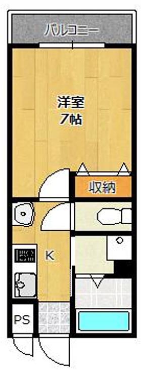 ラフェスタ妻鹿(1K/2階)の間取り写真
