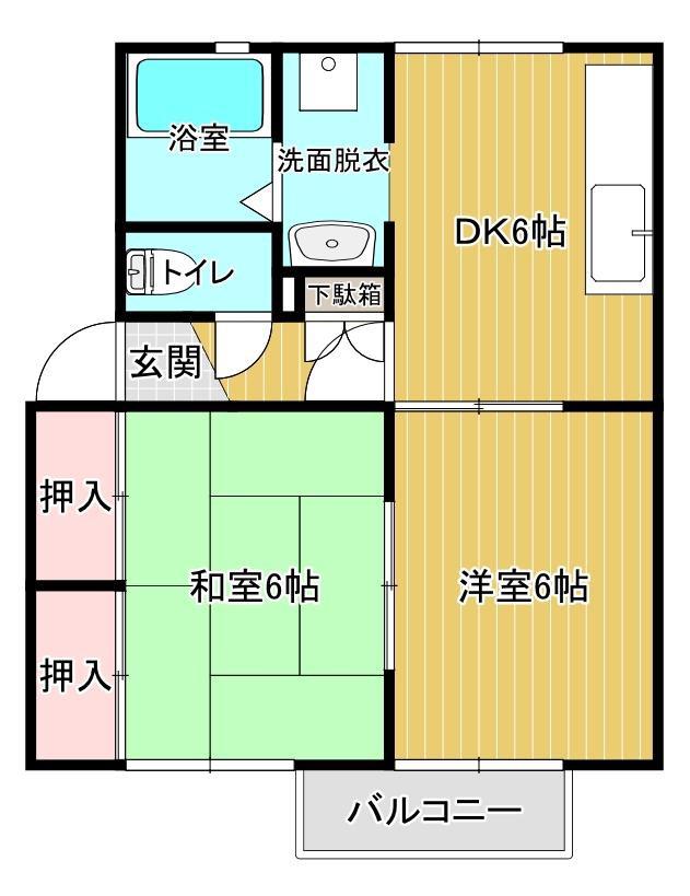 セジュール香田(2DK/1階)の間取り写真