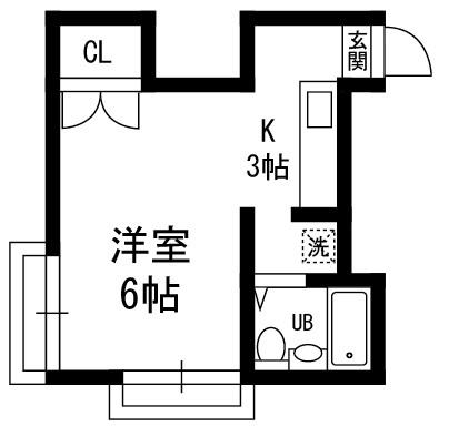 ストークハイツ(ワンルーム/2階)の間取り写真